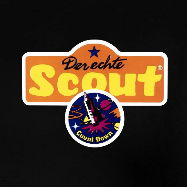 Scout Retro Logo COUNT DOWN, Druck vorne in Nahaufnahme