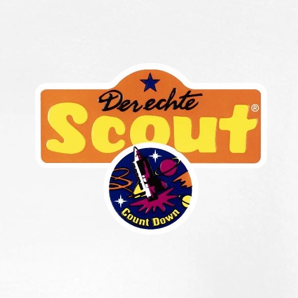 Scout Retro Logo COUNT DOWN, Druck vorne in Nahaufnahme